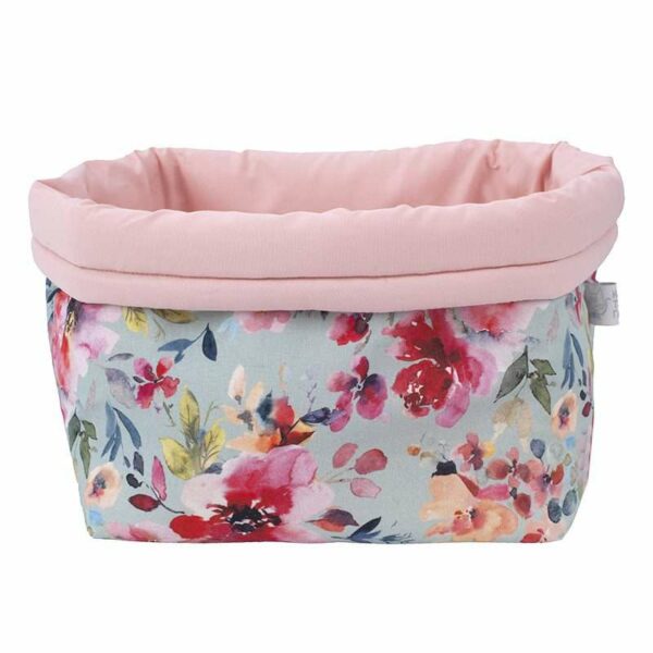 Καλάθι Αλλαξιέρας-Αποθήκευσης Watercolour Flowers Μint