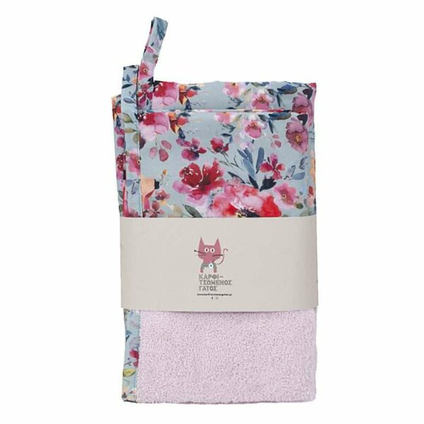 Σετ Πετσέτες Watercolour Flowers Μint