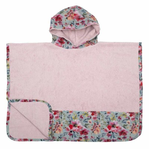 Παιδικό Πόντσο Θαλλάσης Watercolour Flowers Μint