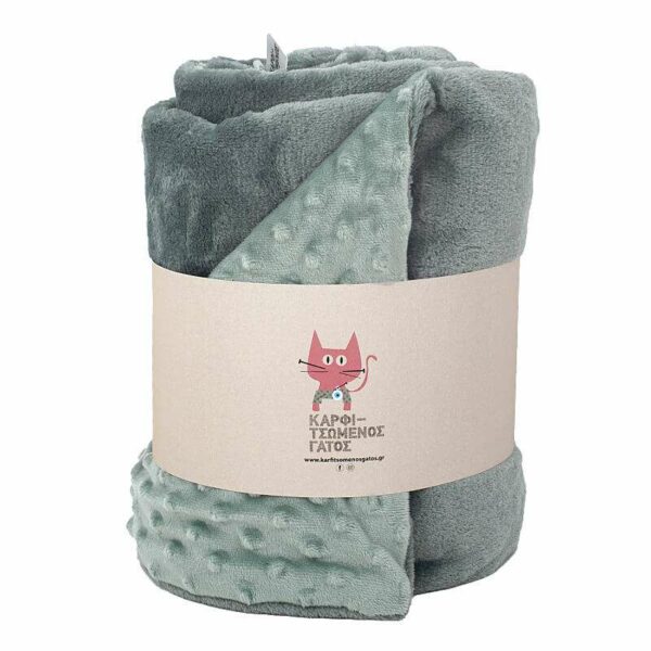 Βρεφική κουβέρτα διπλής όψης με γουνάκι