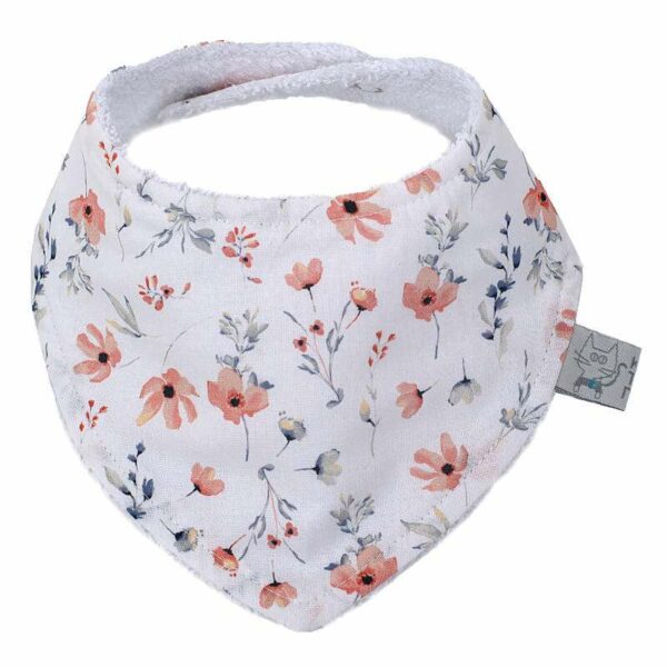 Βρεφική σαλιάρα μπαντάνα Salmon Daisy