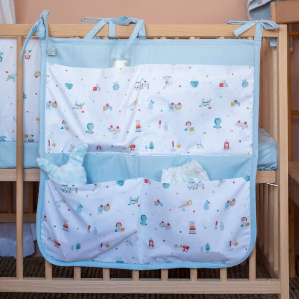 Θήκη οργάνωσης κούνιας από βαμβάκι Oeko-Tex με Toys Boy print | Karfitsomenosgatos