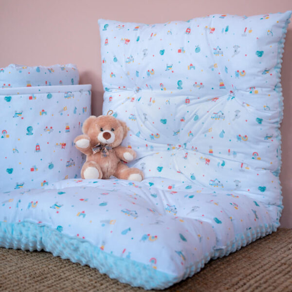 Βαμβακερό μαξιλάρι δαπέδου 2 όψεων με Toys Boy print | Karfitsomenosgatos