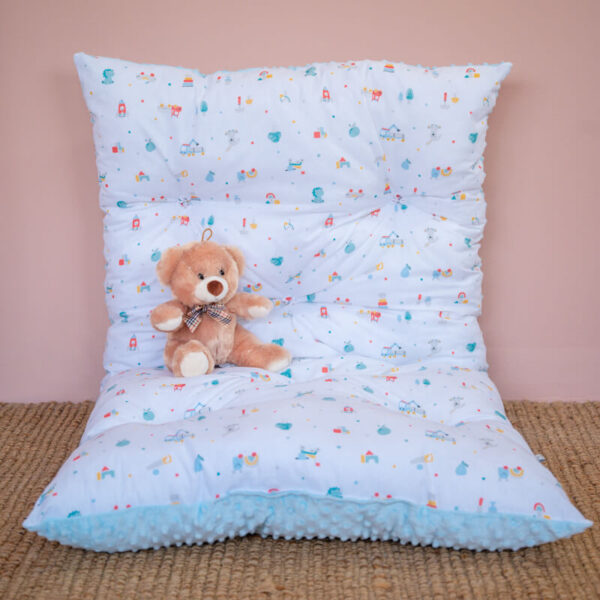 Βαμβακερό μαξιλάρι δαπέδου 2 όψεων με Toys Boy print | Karfitsomenosgatos