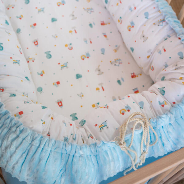 Βρεφική φωλίτσα από βαμβάκι Oeko-Tex με print Toys Boy - Karfitsomenosgatos