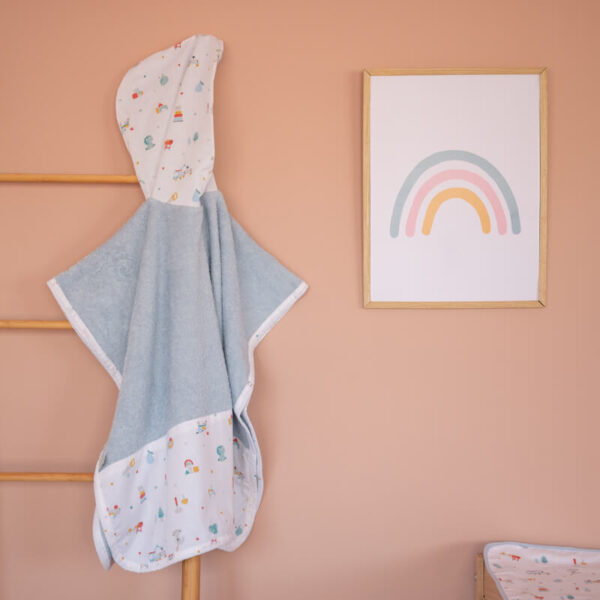 Παιδικό πόντσο θαλάσσης από οργανικό βαμβάκι Oeko-Tex με Toys Boy print | Karfitsomenosgatos