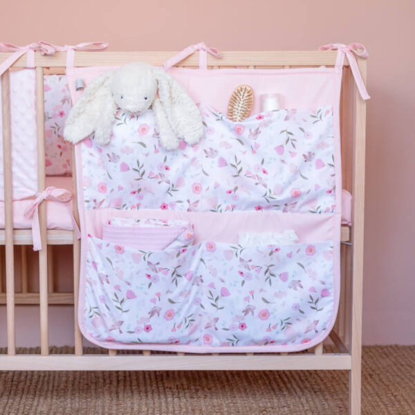 Θήκη οργάνωσης κούνιας από βαμβάκι Oeko-Tex με Pretty Flowers print | Karfitsomensogatos