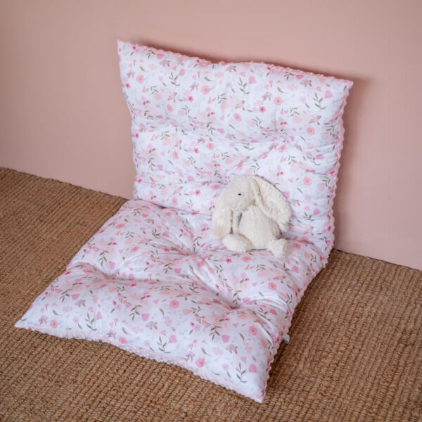 Βαμβακερό μαξιλάρι δαπέδου 2 όψεων με Pretty Flowers print | Karfitsomenosgatos