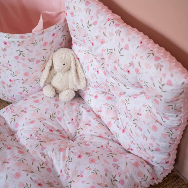 Βαμβακερό μαξιλάρι δαπέδου 2 όψεων με Pretty Flowers print | Karfitsomenosgatos