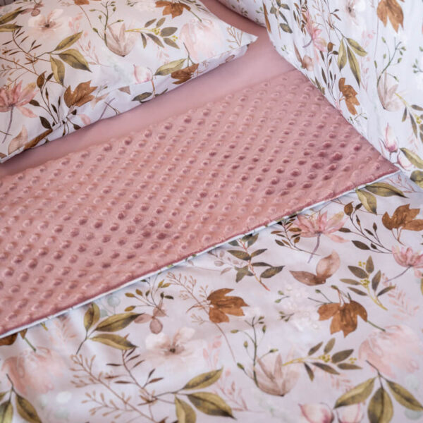 Βρεφική βελουτέ κουβέρτα από βαμβάκι Oeko-Tex με print Peonies | Karfitsomenosgatos