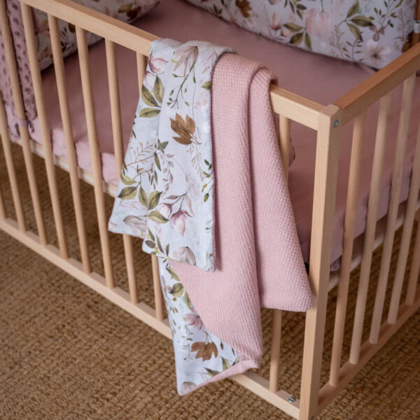 Βρεφική πικέ κουβέρτα με print Peonies | Karfitsomenosgatos