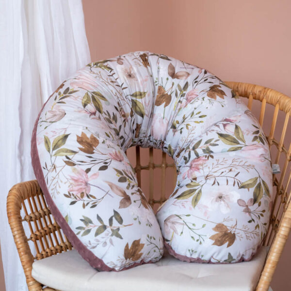 Βαμβακερό μαξιλάρι θηλασμού/εγκυμοσύνης με print Peonies | Karfitsomenosgatos