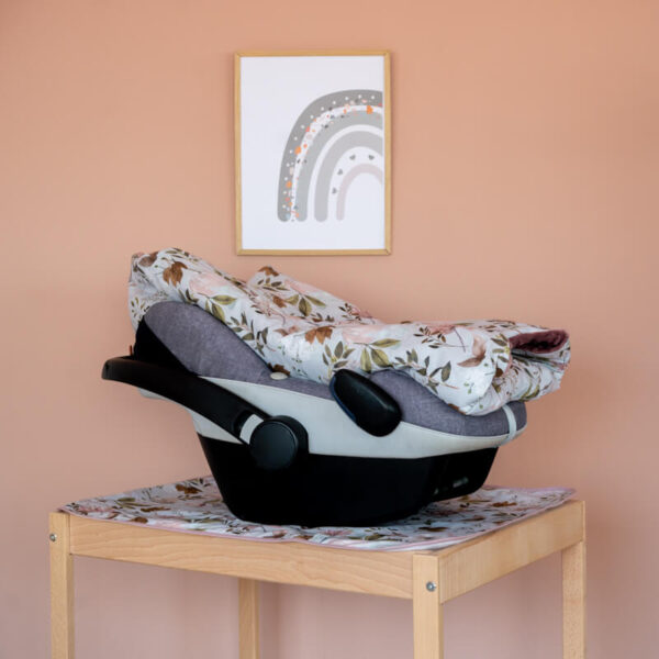 Κουβέρτα Car Seat με print Peonies | Karfitsomenosgatos