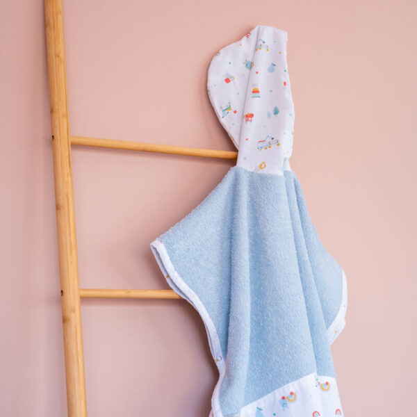 Παιδικό πόντσο θαλάσσης από οργανικό βαμβάκι Oeko-Tex με Toys Boy print | Karfitsomenosgatos