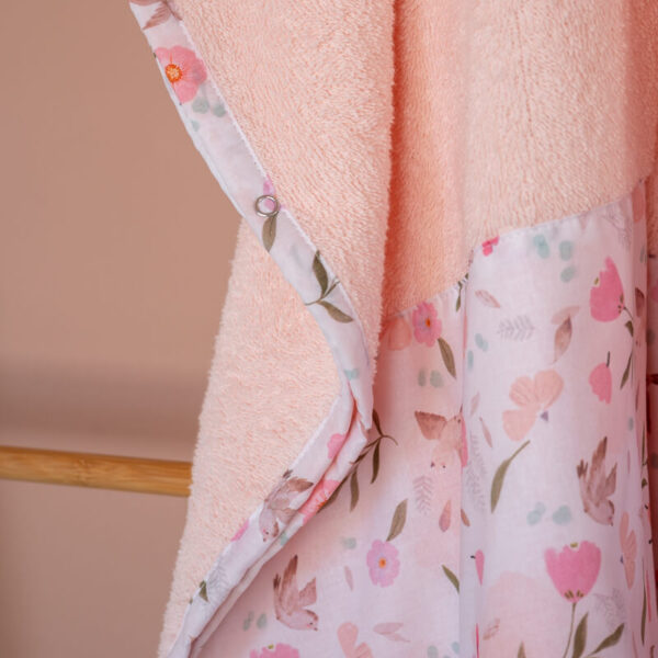 Παιδικό πόντσο θαλάσσης από βαμβάκι Oeko-Tex με Pretty Flowers print | Karfitsomenosgatos