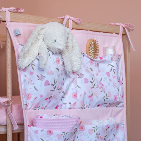 Θήκη οργάνωσης κούνιας από βαμβάκι Oeko-Tex με Pretty Flowers print | Karfitsomensogatos