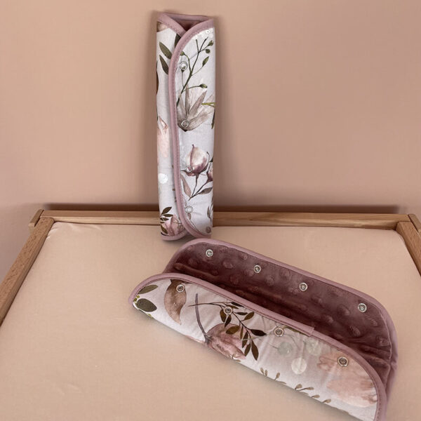 Βαμβακερά προστατευτικά ζώνης ασφαλείας 2 όψεων με print Peonies