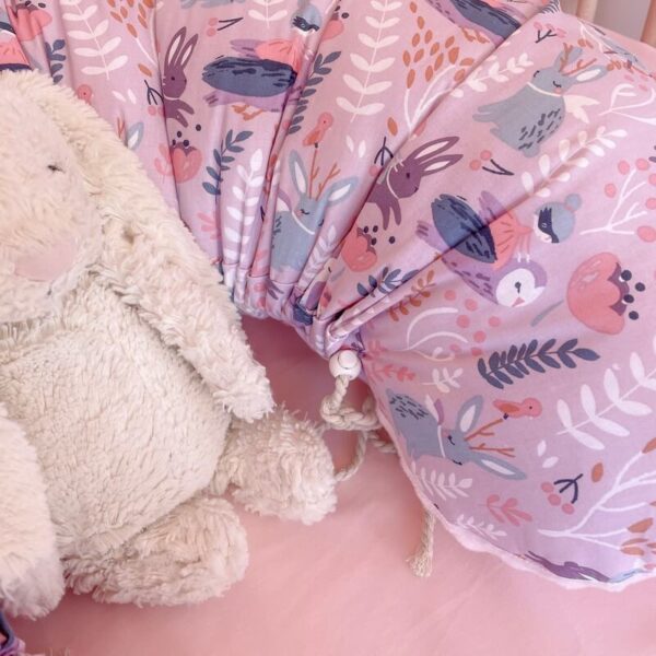 Βαμβακερό μαξιλάρι θηλασμού/εγκυμοσύνης με print Owl Forest | Karfitsomenosgatos