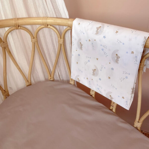 Σετ σεντόνια λίκνου 2 τεμαχίων από βαμβάκι Oeko-Tex με To The Moon print | Karfitsomenosgatos