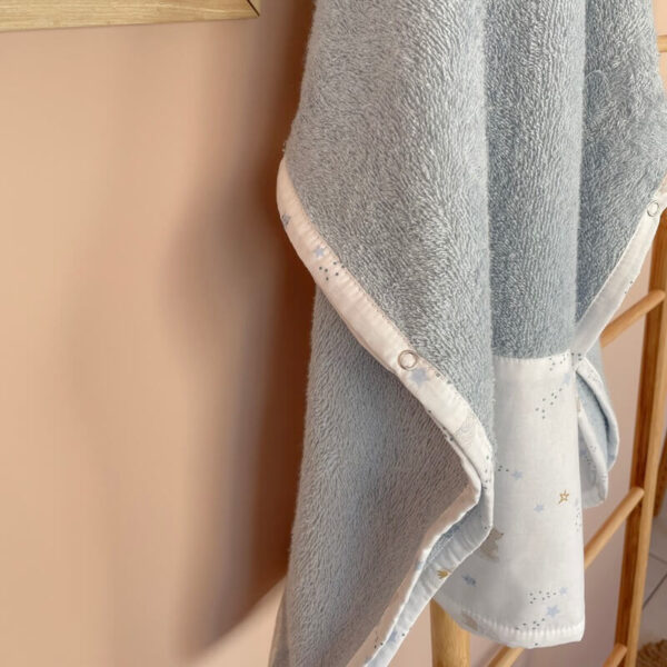 Παιδικό πόντσο θαλάσσης από οργανικό βαμβάκι Oeko-Tex με To The Moon print | Karfitsomenosgatos