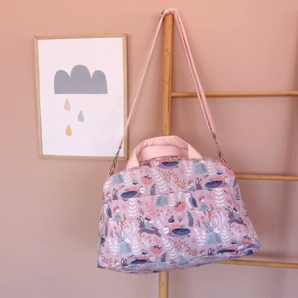 Υφασμάτινο Παιδικό Σακ Βουαγιάζ με Owl Forest print | Karfitsomenosgatos