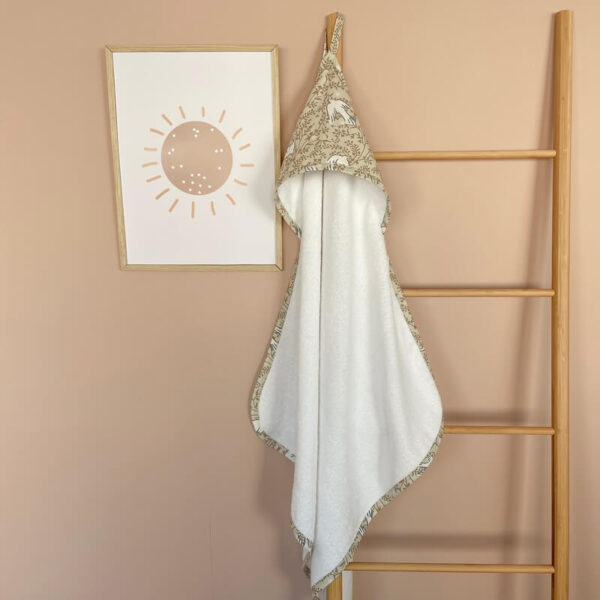 Βρεφική μπουρνουζοπετσέτα από βαμβάκι Oeko-Tex με Swallow print | Karfitsomenosgatos