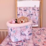 Υφασμάτινο καλάθι αποθήκευσης για την αλλαξιέρα από βαμβάκι Oeko-Tex με Owl Forest print | Karfitsomenosgatos