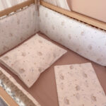 Σετ σεντόνια κούνιας 3 τεμαχίων από οργανικό βαμβάκι Oeko-Tex με To The Moon print | Karfitsomenosgatos