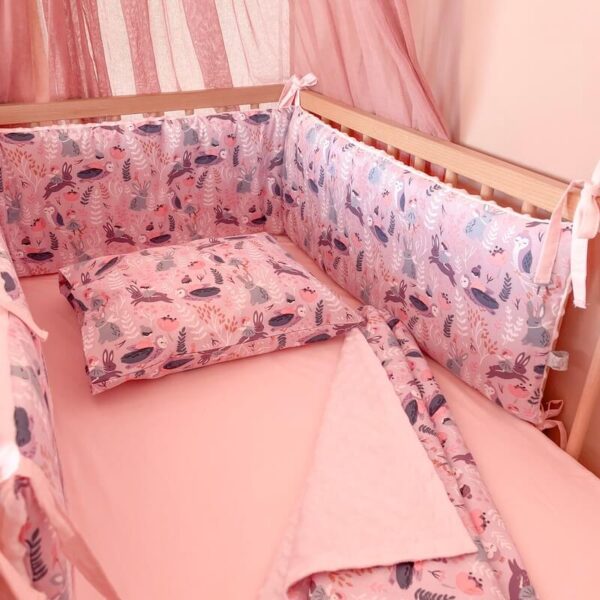 Βαμβακερή προστατευτική πάντα κούνιας με print Owl Forest | Karfitsomensogatos