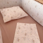 Σετ σεντόνια κούνιας 3 τεμαχίων από οργανικό βαμβάκι Oeko-Tex με To The Moon print | Karfitsomenosgatos