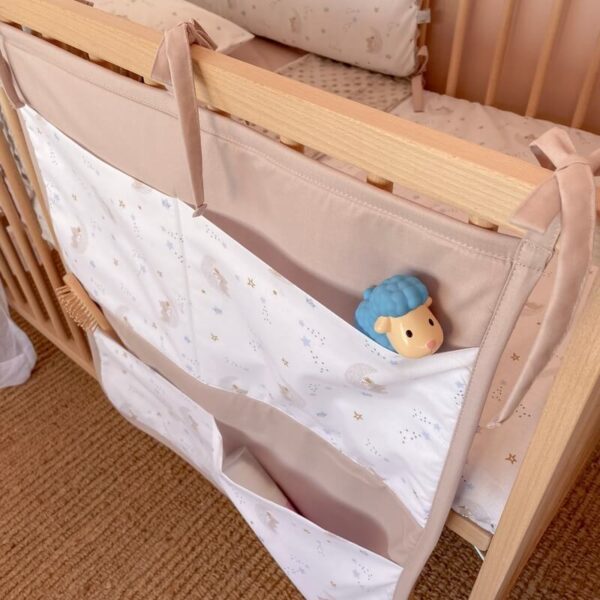 Θήκη οργάνωσης κούνιας από βαμβάκι Oeko-Tex με To The Moon print | Karfitsomenosgatos