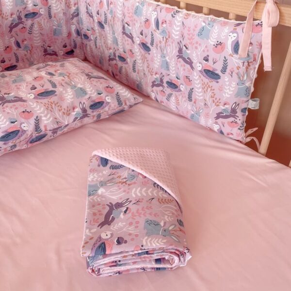 Βαμβακερή προστατευτική πάντα κούνιας με print Owl Forest | Karfitsomensogatos