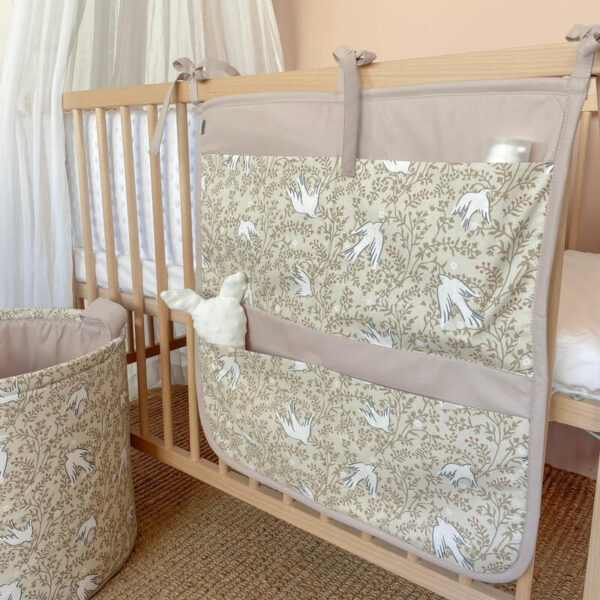 Θήκη οργάνωσης κούνιας από βαμβάκι Oeko-Tex με Swallow print | Karfitsomenosgatos