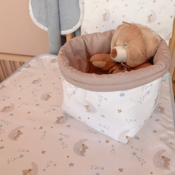 Υφασμάτινο καλάθι αποθήκευσης για την αλλαξιέρα από βαμβάκι Oeko-Tex με To The Moon print