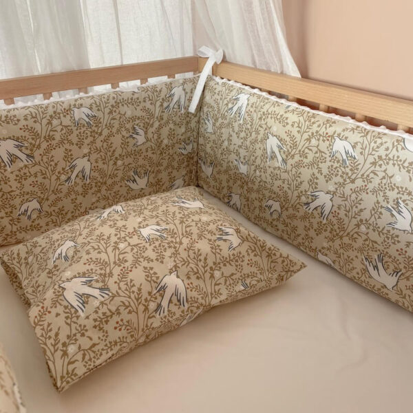 Βαμβακερή προστατευτική πάντα κούνιας με print Swallow | Karfitsomenosgatos