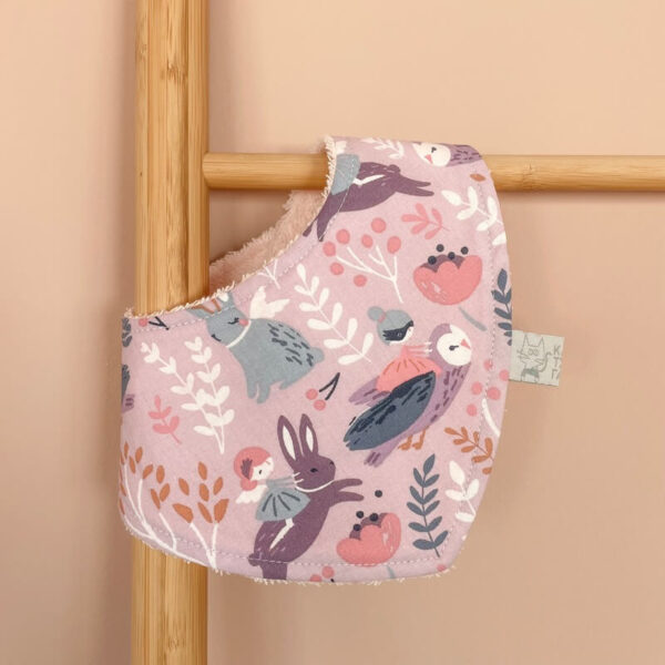 Βρεφική σαλιάρα από βαμβάκι Oeko-Tex με Owl Forest print | Karfitsomenosgatos