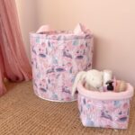 Υφασμάτινο καλάθι αποθήκευσης για την αλλαξιέρα από βαμβάκι Oeko-Tex με Owl Forest print | Karfitsomenosgatos