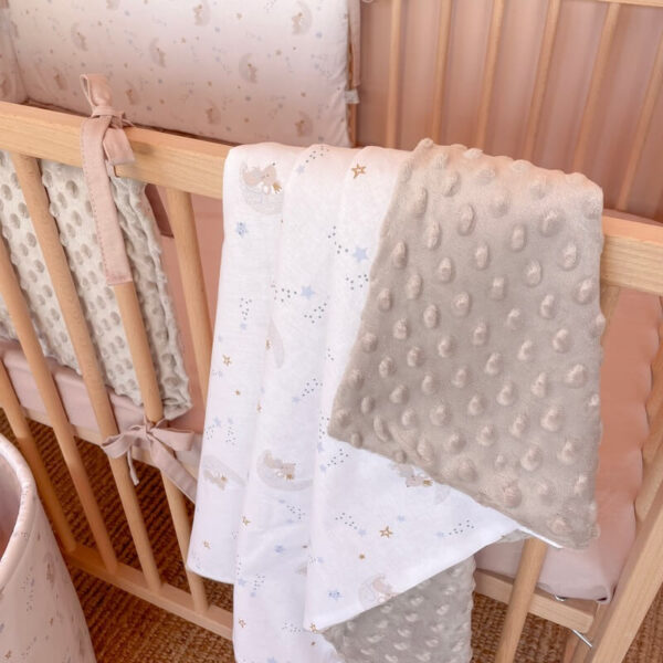 Βρεφική βελουτέ κουβέρτα από βαμβάκι Oeko-Tex με print To The Moon | Karfitsomenosgatos