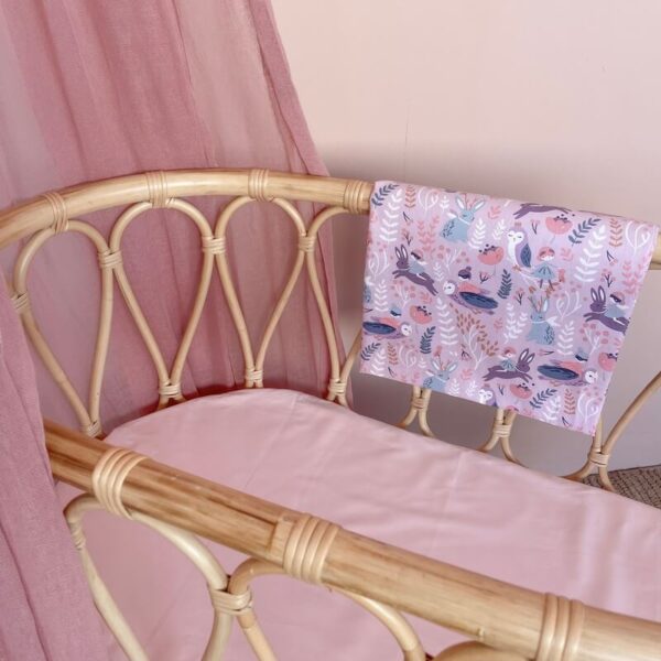 Σετ σεντόνια λίκνου 2 τεμαχίων από βαμβάκι Oeko-Tex με Owl Forest print | Karfitsomenosgatos