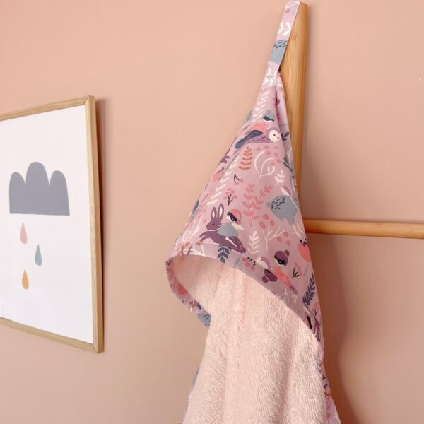 Βρεφική μπουρνουζοπετσέτα από βαμβάκι Oeko-Tex με Owl Forest print | Karfitsomenosgatos