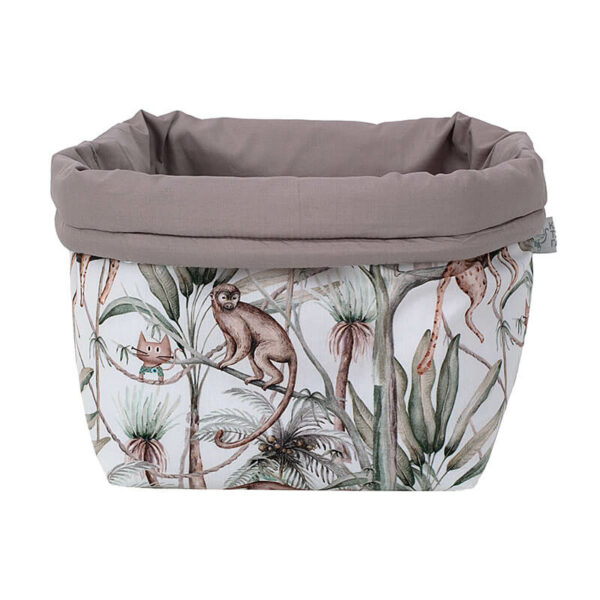 Υφασμάτινο καλάθι αποθήκευσης για την αλλαξιέρα από βαμβάκι Oeko-Tex με Jungle Animals print