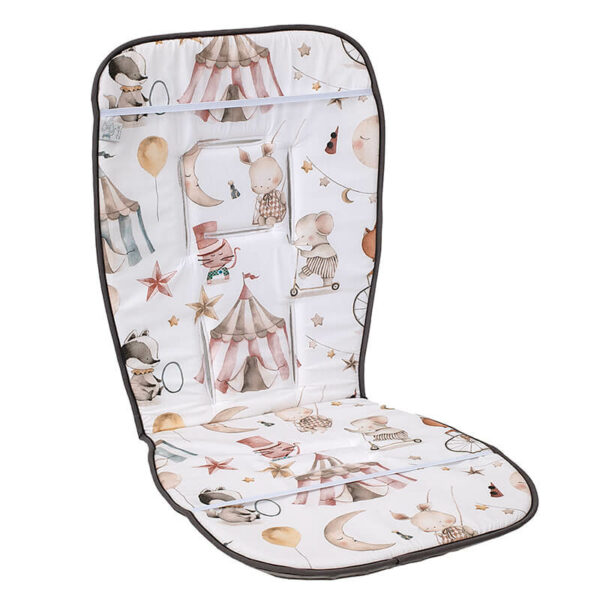 Βαμβακερό προστατευτικό κάλυμμα καροτσιού δύο όψεων με Circus print | Karfitsomenosgatos