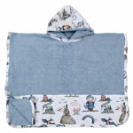 Παιδικό πόντσο θαλάσσης από βαμβάκι Oeko-Tex με Fairytale print | Karfitsomenosgatos