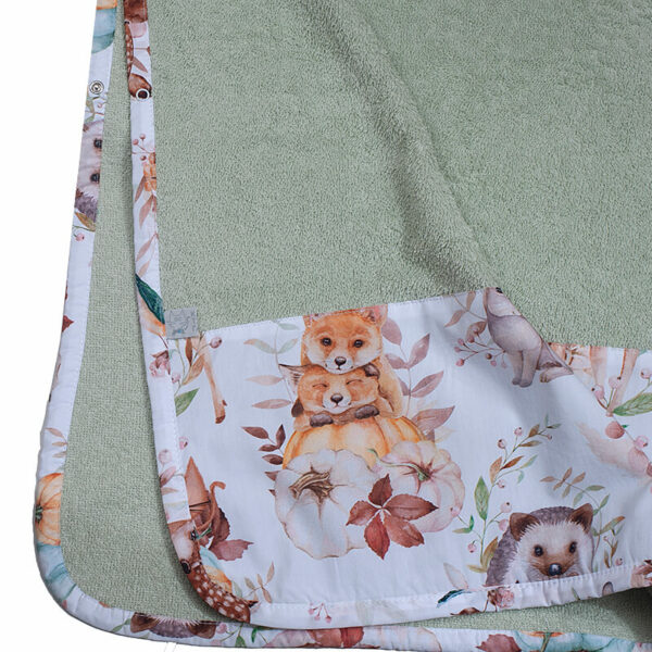 Παιδικό πόντσο θαλάσσης από οργανικό βαμβάκι Oeko-Tex με Pumpkins print | Karfitsomenosgatos