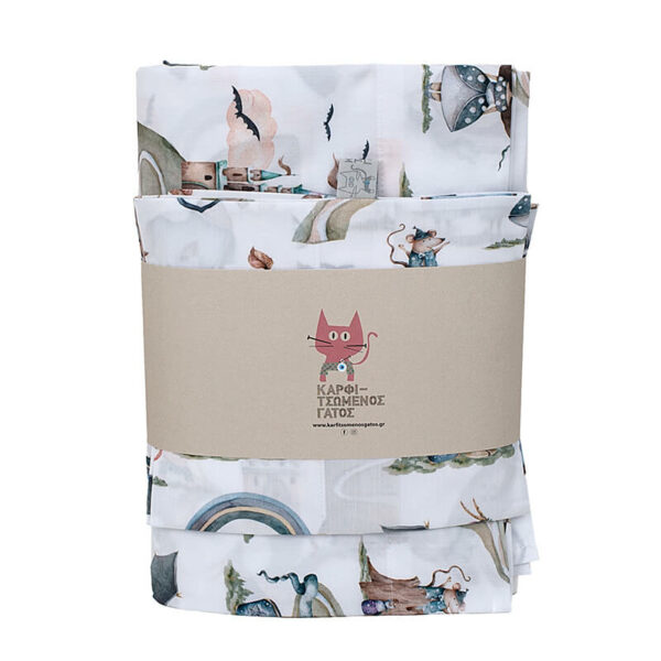 Σετ σεντόνια κούνιας 3 τεμαχίων από βαμβάκι Oeko-Tex με Fairytale print