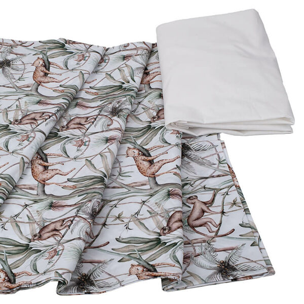 Σετ σεντόνια λίκνου 2 τεμαχίων από βαμβάκι Oeko-Tex με Jungle Animals print | Karfitsomenosgatos
