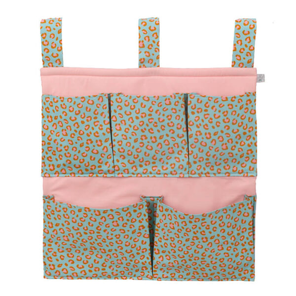 Θήκη οργάνωσης κούνιας από βαμβάκι Oeko-Tex με Animal Skin Mint | Karfitsomenosgatos