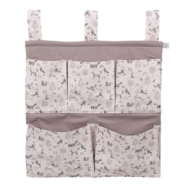 Θήκη οργάνωσης κούνιας από βαμβάκι Oeko-Tex με Forest Animals print | Karfitsomenosgatos