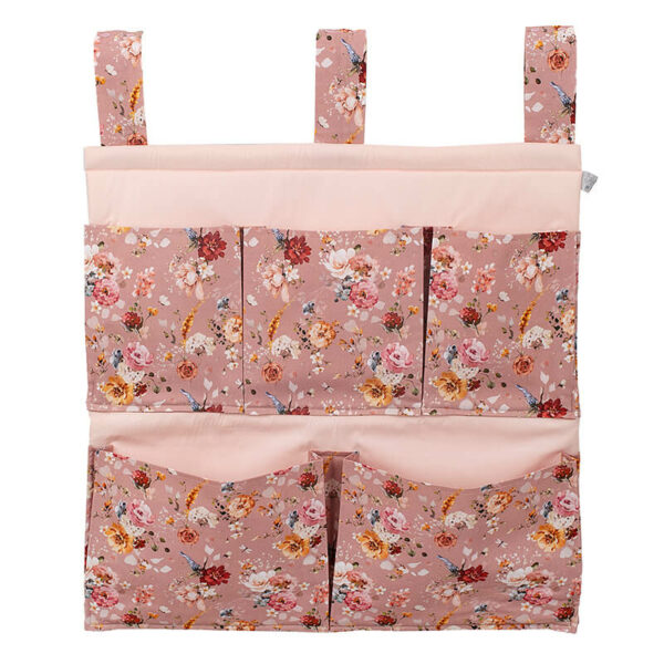 Θήκη οργάνωσης κούνιας από βαμβάκι Oeko-Tex με Golden Flowers | Karfitsomenosgatos