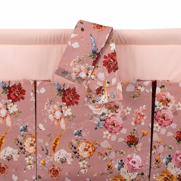 Θήκη οργάνωσης κούνιας από βαμβάκι Oeko-Tex με Golden Flowers | Karfitsomenosgatos